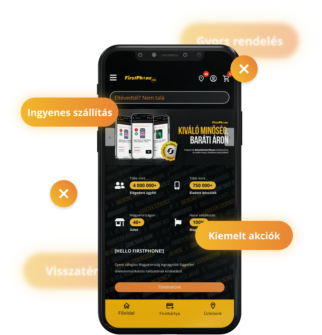 FirstApp v telefonu: rychlá objednávka, doprava zdarma, výjimečné akce