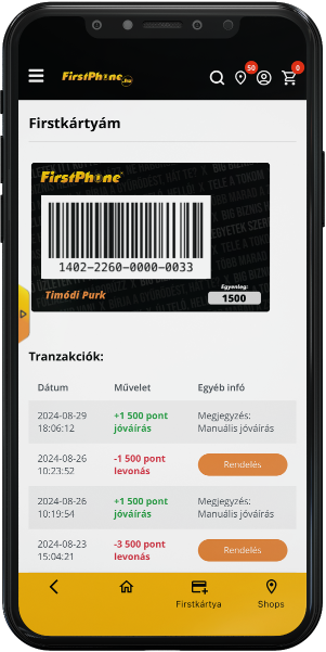 FirstApp: Firstkarta po registraci