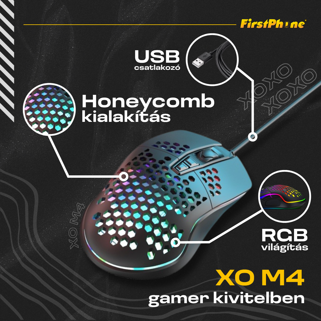 Oživ svůj setup s černou herní myší XO M4!