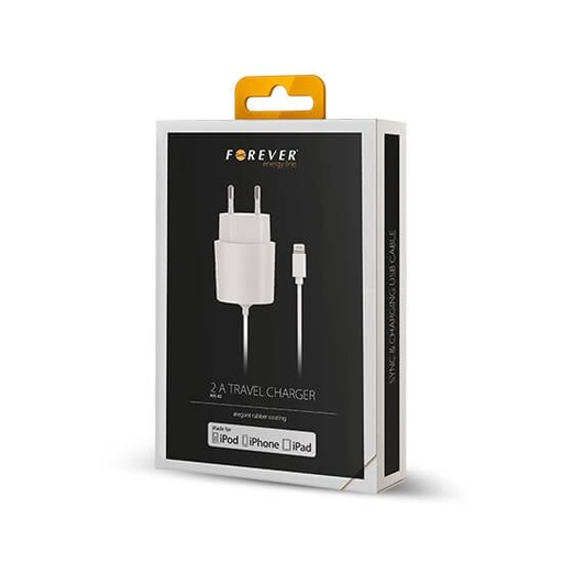 síťový nabíječka (lightning kabel), 2A, bílá