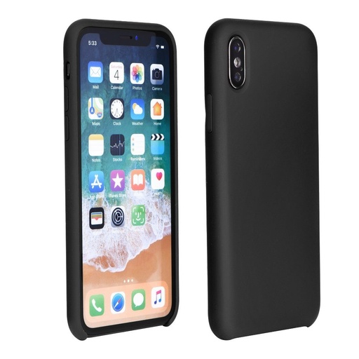 Apple iPhone 7 / iPhone 8 / iPhone SE 2020 / iPhone SE 2022 silicone zadní kryt logo s výřezem (Černá)
