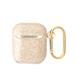 AirPods 1/2 Guess Glitter Flakes Metal Logo pouzdro (Zlatá) - GUA2HGGSHD