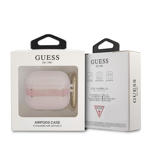 AirPods 3 Guess TPU Printed Stripe pouzdro (Růžová) – GUA3HHTSP