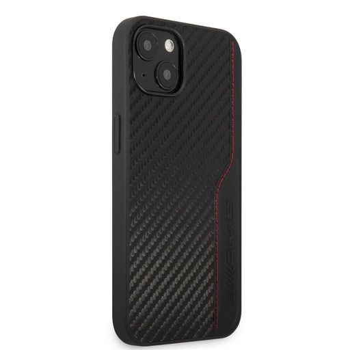Apple iPhone 14 AMG karbon vzorovaný silikonový zadní kryt (Černá)