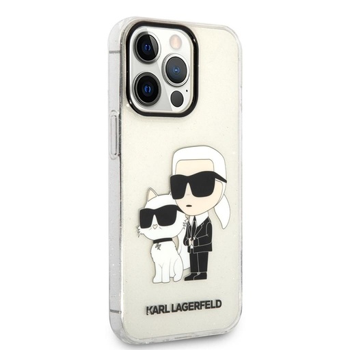 Apple iPhone 13 Pro Karl Lagerfeld IML Glitter Karl and Choupette NFT pouzdro (Průhledný) – KLHCP13LHNKCTGT
