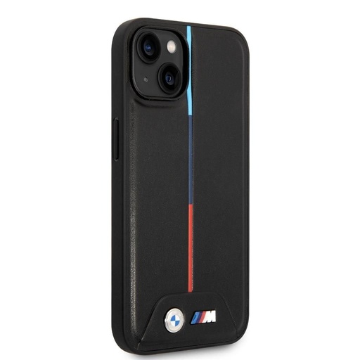 Apple iPhone 14 BMW M pouzdro – Tricolor Stripe (Černá) - BMHCP14S22PVTK