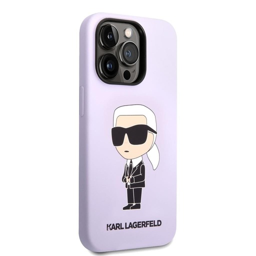 Apple iPhone 14 Pro Max Karl Lagerfeld Liquid Silicone Ikonický NFT pouzdro (Fialová) – KLHCP14XSNIKBCU