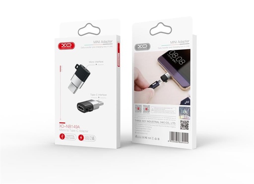 XO NB149-A micro USB–USB-C adaptér adapter (Černá)