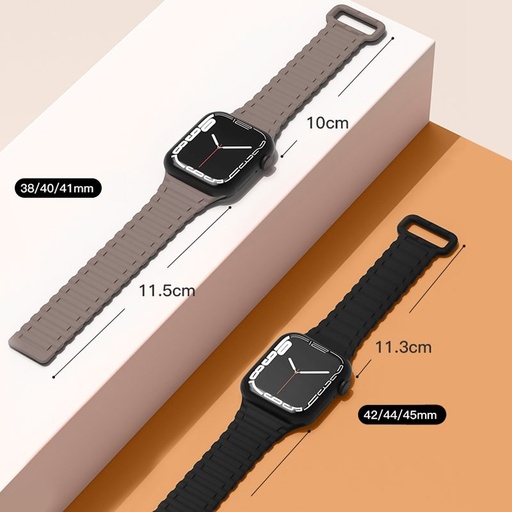 Apple Watch 42 / 44 / 45 / 49 mm Hoco WA06 flexibilní magnetický silikonový řemínek černá