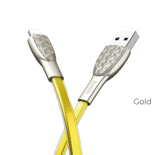 Hoco U52 1.2M zinek slitina PVC lightning kabel, zlatá
