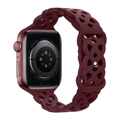 Apple Watch 42 / 44 / 45 / 49 mm Hoco WA09 rhombus flexibilní řemínek rudá