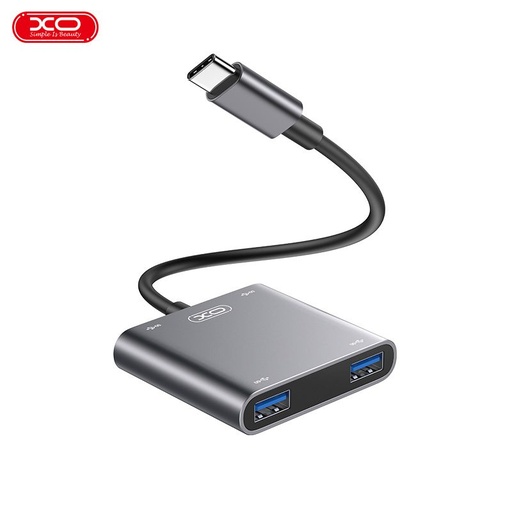 XO HUB012A 4 az 1-ben Type-C dokovací stanice (Tranish) – kompaktní adapter