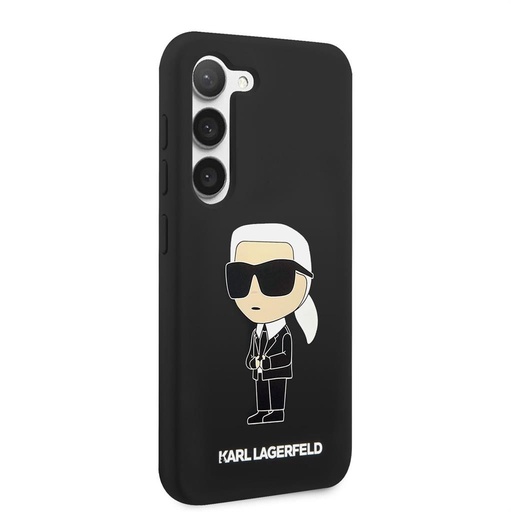 Samsung Galaxy S23+ Karl Lagerfeld Liquid Silicone Ikonický NFT pouzdro (Černá) – KLHCS23MSNIKBCK