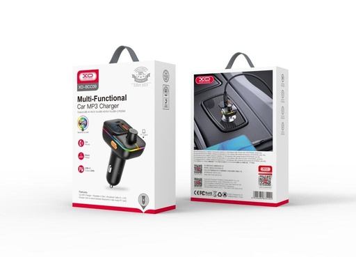 XO BCC09 FM transmitter (TF card slot +PD 25W rychlé nabíjení) černá