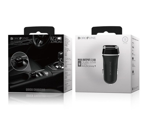 Borofone BZ2 autní nabíječka (2xUSB port), 5V 2,4A, černá