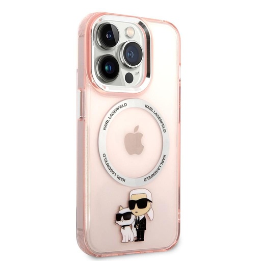 Apple iPhone 14 Pro Karl Lagerfeld MagSafe Compatible IML Karl and Choupette NFT pouzdro (Růžová) – KLHMP14LHNKCIP