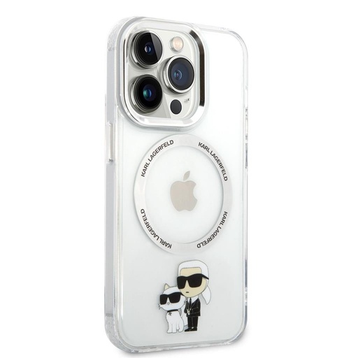 Apple iPhone 14 Pro Karl Lagerfeld MagSafe Compatible IML Karl and Choupette NFT pouzdro (Průhledný) – KLHMP14LHNKCIT