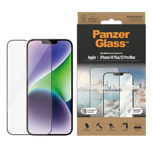 Apple iPhone 13 Pro Max / iPhone 14 Plus PanzerGlass ultra wide fit antireflexní prémiový tvrzené sklo průhledný