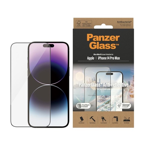 Apple iPhone 14 Pro Max PanzerGlass ultra wide fit antireflexní prémiový tvrzené sklo průhledný