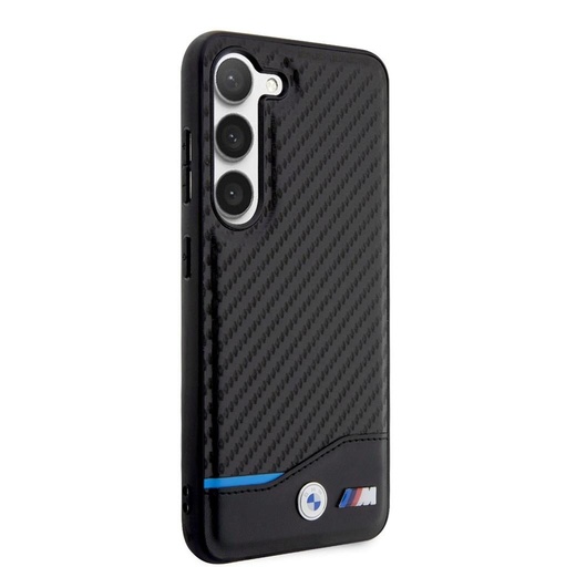 Samsung Galaxy S23+ BMW M PU Carbon pouzdro – Modrá Line (Černá) - BMHCS23M22NBCK
