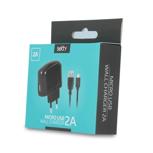 síťový nabíječka (microUSB kabel), 2A, černá