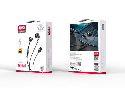 XO EP61 headset (lightning) černá