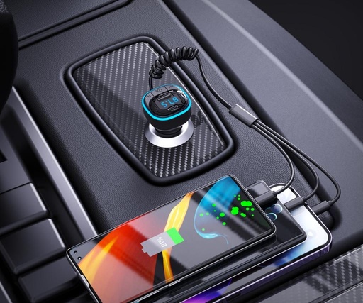 XO BCC07 FM transmitter, bluetooth, 3az1-be s nabíjecím kabelem černá