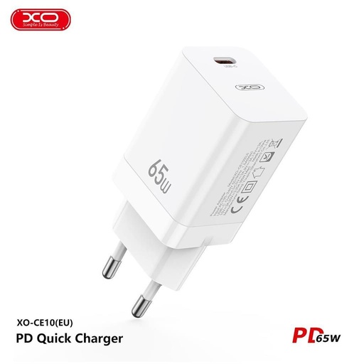 XO CE10 PD 65W rychlonabíječka (Bílá) – USB-C konektor