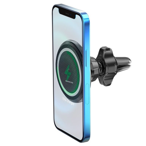 Hoco BH45 autní držák na telefon, magsafe kompatibilní, bezdrátový k nabíjení vhodný (max 15W) černá