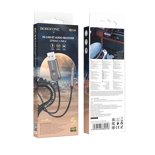 Borofone BC44 bluetooth adapter USB-A-Jack 3,5mm šedá