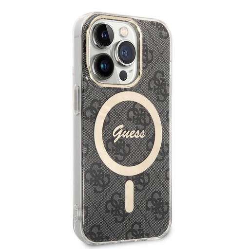 Apple iPhone 14 Pro Guess 4G IML MagSafe pouzdro (Černá) - GUHMP14LH4STK