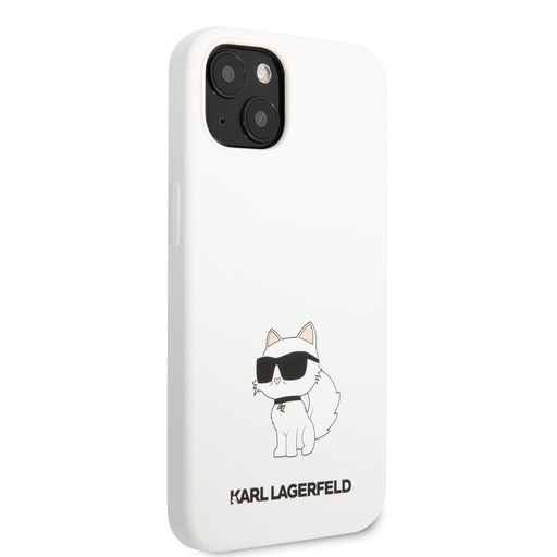 Apple iPhone 13 Karl Lagerfeld Liquid Silicone Choupette NFT pouzdro (Bílá) – KLHCP13MSNCHBCH
