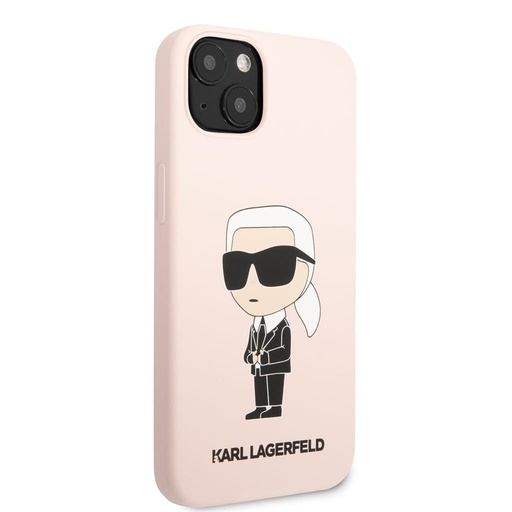Apple iPhone 13 Karl Lagerfeld Liquid Silicone Ikonický NFT pouzdro (Růžová) – KLHCP13MSNIKBCP