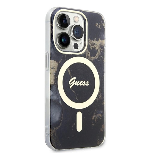 Apple iPhone 13 Pro Guess Marble IML MagSafe pouzdro (Černá) - GUHMP13LHTMRSK