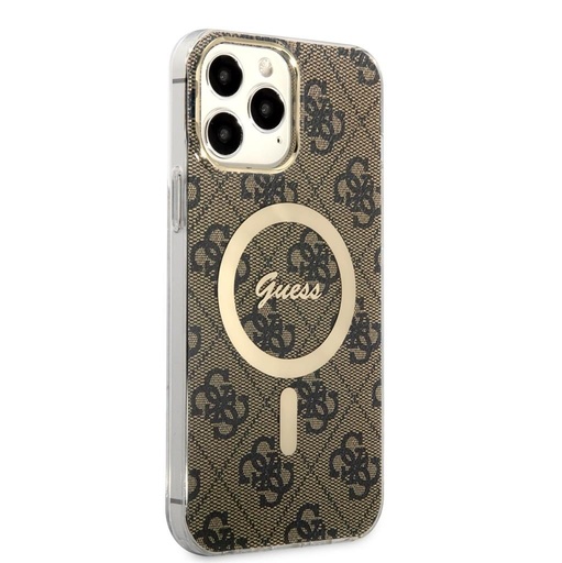 Apple iPhone 13 Pro Max Guess 4G IML MagSafe pouzdro (Hnědá) - GUHMP13XH4STW