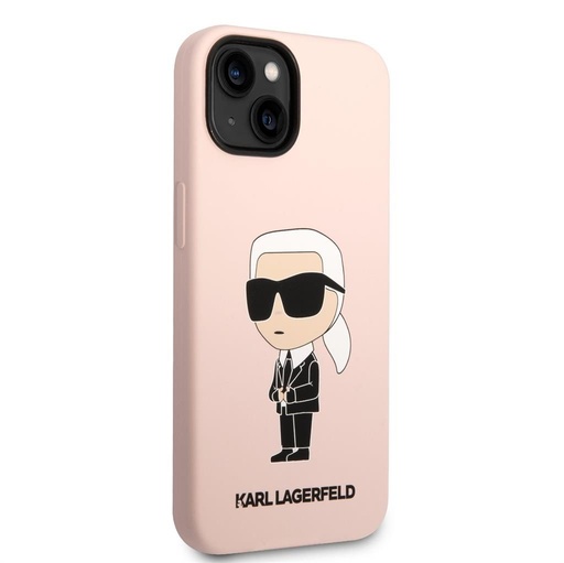 Apple iPhone 14 Plus Karl Lagerfeld Liquid Silicone Ikonický NFT pouzdro (Růžová) – KLHCP14MSNIKBCP