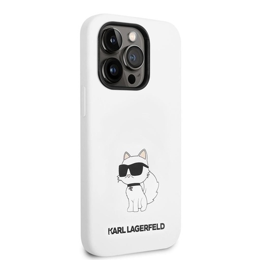 Apple iPhone 14 Pro Karl Lagerfeld Liquid Silicone Choupette NFT pouzdro (Bílá) – KLHCP14LSNCHBCH