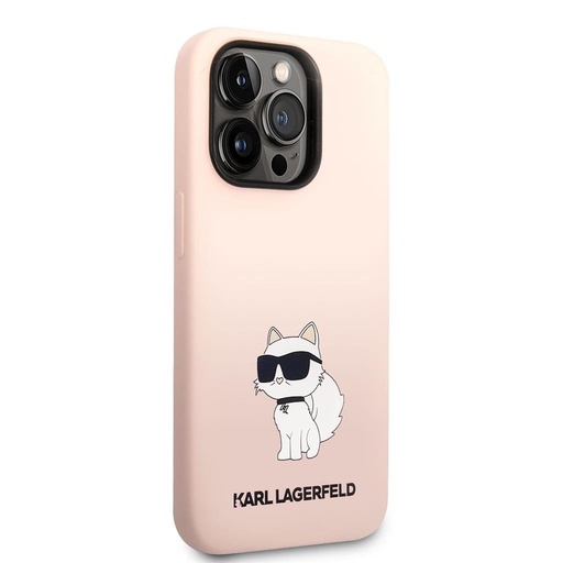 Apple iPhone 14 Pro Karl Lagerfeld Liquid Silicone Choupette NFT pouzdro (Růžová) – KLHCP14LSNCHBCP