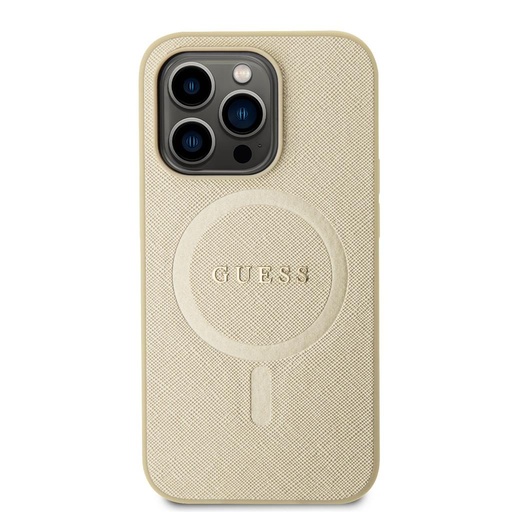 Apple iPhone 15 Pro Max Guess PU Saffiano MagSafe pouzdro (Béžová) - GUHMP15XPSAHMCB