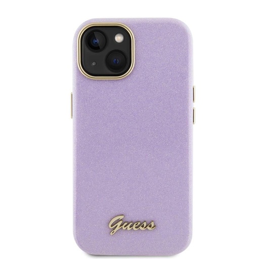 Apple iPhone 15 Guess PU Glitter úplně kryt pouzdro (Fialová) - GUHCP15SPGMCSL
