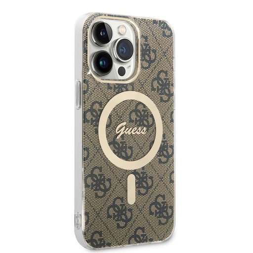 Apple iPhone 15 Pro Max Guess IML 4G MagSafe pouzdro (Hnědá) - GUHMP15XH4STW