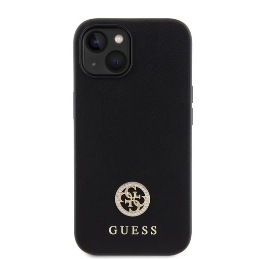 Apple iPhone 15 Guess PU 4G Strass Metal Logo pouzdro (Černá) - GUHCP15SPS4DGPK