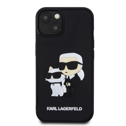 Apple iPhone 15 Karl Lagerfeld 3D Karl & Choupette pouzdro (Černá) – KLHCP15S3DRKCNK
