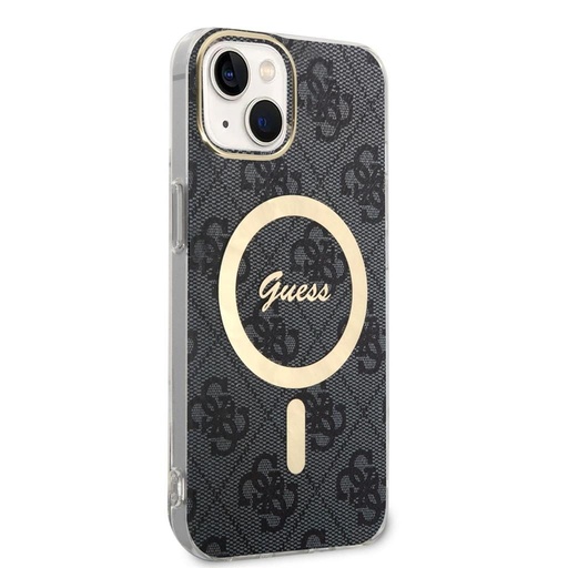 Apple iPhone 15 Guess IML 4G MagSafe pouzdro (Černá) - GUHMP15SH4STK