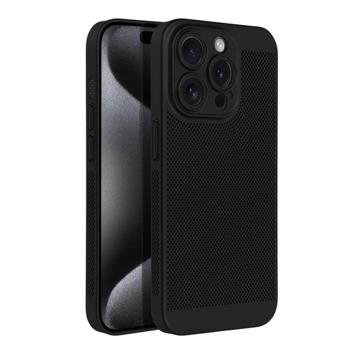 Apple iPhone 15 Pro Breezy děrovaný plast zadní kryt (Černá)