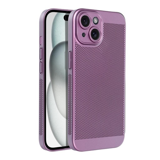 Apple iPhone 15 Breezy děrovaný plast zadní kryt (Fialová)