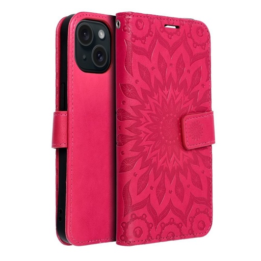 Apple iPhone 15 Forcell MEZZO otevírací pouzdro (Magenta)