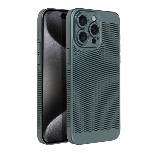 Apple iPhone 15 Pro Max Breezy děrovaný plast zadní kryt (Zelená)