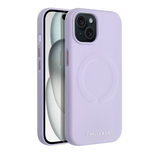 Apple iPhone 15 Roar Leather magsafe zadní kryt (Fialová)