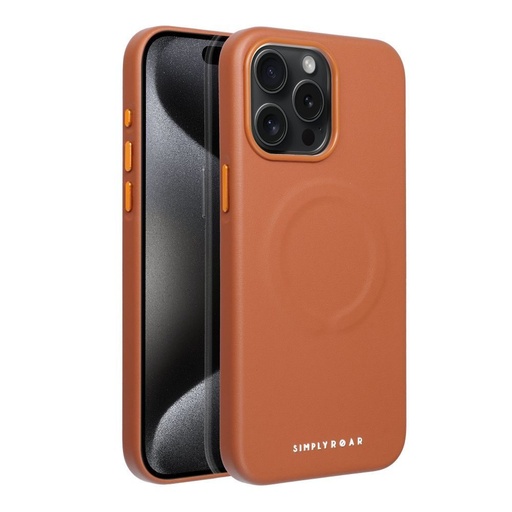 Apple iPhone 15 Pro Max Roar Leather magsafe zadní kryt (Hnědá)